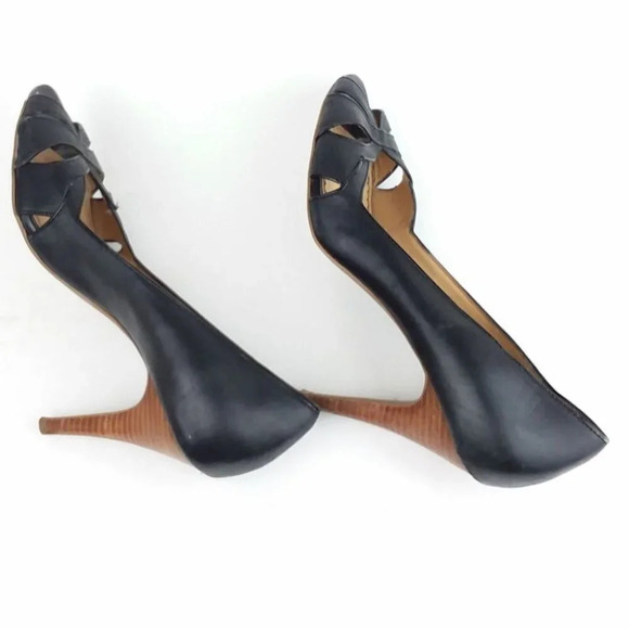 Nordstrom BP Daniella Black Peep Toe Cut Out Heels - Picture 6 of 6